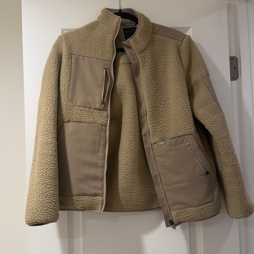 Figs Women's Tan Teddy Jacket